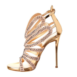 Sandali da Donna <span class=keywords><strong>con</strong></span> <span class=keywords><strong>Tacco</strong></span> Alto in Strass <span class=keywords><strong>Color</strong></span> <span class=keywords><strong>Oro</strong></span> - Product Image 1
