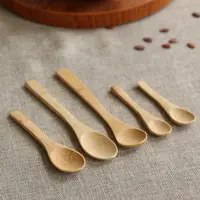 Food Grade Reusable Mini Bambus Holz Tee Honig Löffel Geschirr