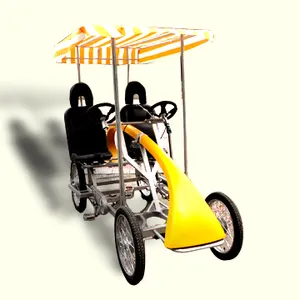 BEST QUALITY manufacturer 2SEATER ROADSTER SURREY BIKE WITH LED LIGHTS FUN TANDEM QUADRICYCLE BICYCLE
