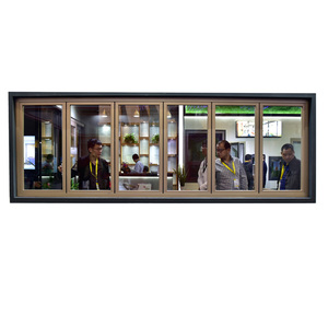 <span class=keywords><strong>1</strong></span> pezzo cassa di legno scatola finestra Bi piega vetro lega di alluminio vetroresina balcone moderno pieghevole verticale verniciato a polvere ISO9001 - Product Image 2