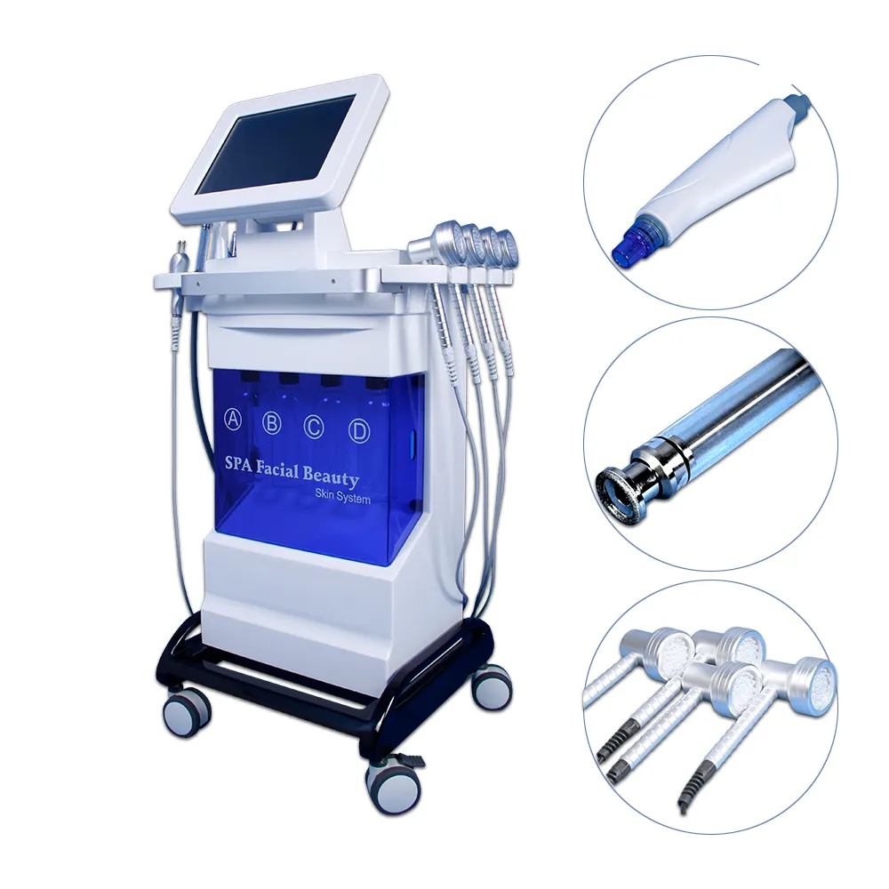 Máquina facial coreana de cuidados com a pele, diamante hídrica dermabrasão/hídrica luzes para remoção de acne pdt, equipamentos de salão de beleza