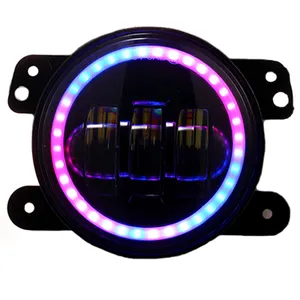 4 Inch RGB Fog lamp Halo Ring Angel Eyes for jeep wrangler JK LJ TJ led fog light for jeep accessories