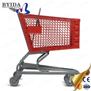 Supermercato rosso di grandi dimensioni di plastica shopping trolley carrello