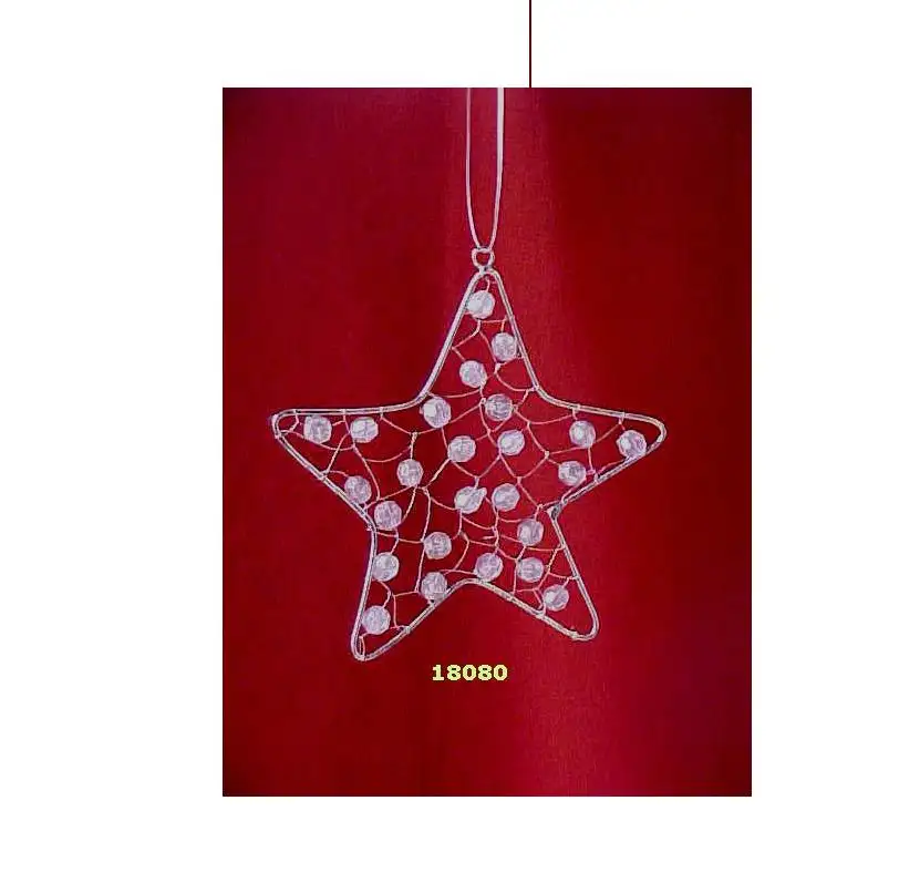 Metal Christmas Tree Ornaments Star Shape Beads Christmas Hanging on wire Star