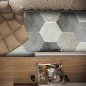 Intérieur gris d'hexagone en céramique carreaux de sol - Product Image 3