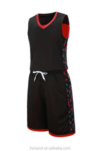 Black basketball Wear sets Sport uniform customized Logo print basketball Jersey Kits - Product Image 3