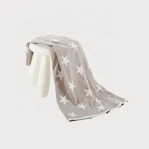 High Quality muslin baby swaddle blanket 100% organic cotton Baby Jacquard Knitted Soft Blanket