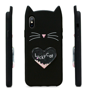 Arenas Movedizas de Gel de silicona gato de la suerte hermosa caja del teléfono para iPhone X - Product Image 5