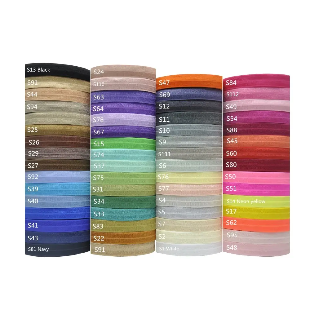 100 mètres 73 couleurs de bonbons solide replier ruban élastique en gros 15mm FOE ruban élastique cadeau sangle pour bricolage chapeaux bandeau de cheveux