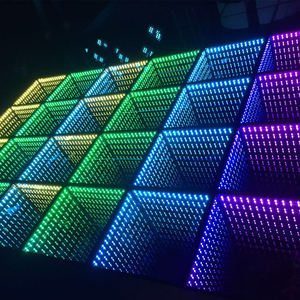 Portable <span class=keywords><strong>disco</strong></span> RGB que cambia de color LED iluminado baile, 3D LED panel - Product Image 2