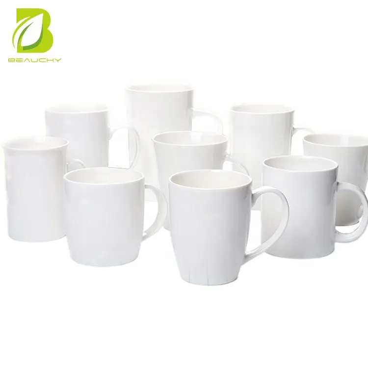 Beaukyone — tasse à café blanche pour Sublimation, en céramique, avec logo personnalisé, haute qualité, 11oz, 1 pièce