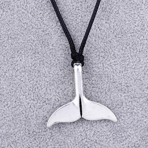 Joyería de encanto de cola de sirena de chapado en plata delfín colgante de cola de collar - Product Image 4