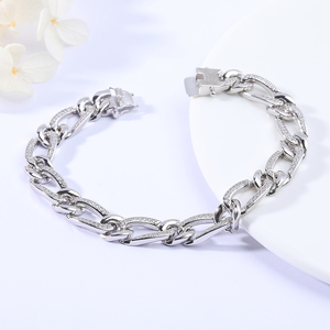Vente en gros de chaînes en argent sterling 925 chaîne cubaine Hip Hop pour hommes bijoux fins pour hommes chaîne lien <span class=keywords><strong>gourmette</strong></span> Bracelet - Product Image 5