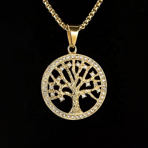 <span class=keywords><strong>Promo</strong></span>-collar de acero inoxidable con colgante de árbol familiar, joyería de árbol familiar, Cz, estilo europeo y americano - Product Image 3