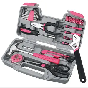 40 piece tool set Pink General Household Hand Tool Kit universal tool