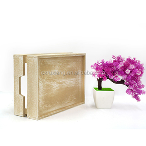Lot de 3 petites caisses à légumes en bois vintage décoratives avec poignées - Product Image 3
