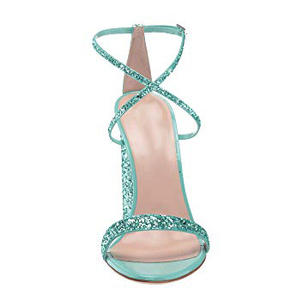 Donne <span class=keywords><strong>di</strong></span> modo <span class=keywords><strong>di</strong></span> <span class=keywords><strong>marca</strong></span> nome verde glitter blocco <span class=keywords><strong>sandali</strong></span> <span class=keywords><strong>tacco</strong></span> alto - Product Image 2