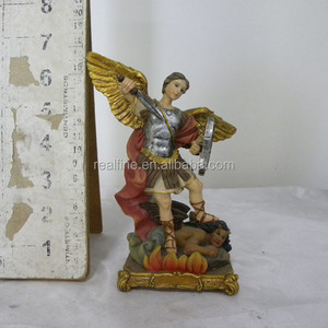 Estatua de arte religiosa personalizada Polyresin San Miguel Arcángel fabrica católicos religiosos - Product Image 2