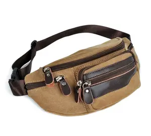 ISO BSCI factory functional stylish waterproof leather waist bag FRID passport bag waist fold shoulder strap waist bag