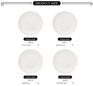 Diseño conciso de porcelana blanca ware filete servir plato de cerámica placa con suave - Product Image 5