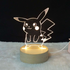 Lampu LED bentuk burung hantu 3D, lampu malam akrilik USB untuk meja malam, kamar tidur, hadiah, lampu kayu putih hangat, lampu Led lucu - Product Image 6