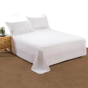 Cheap 100% cotton hotel bed sheets white in guangzhou