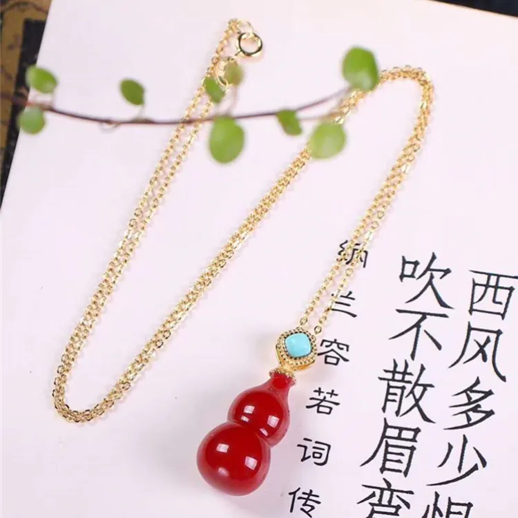 necklaces jewelry turquoise 925 sterling silver 18k gold plating natural red coral necklace for women