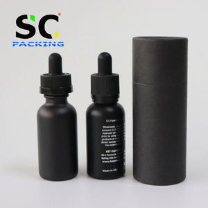 Meilleure vente 30ml bouteille <span class=keywords><strong>cosmétique</strong></span> givrée <span class=keywords><strong>noire</strong></span> bouteille d'huile essentielle avec pipette de mesure et emballage de tube de papier - Product Image 3