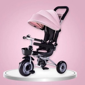 China best verkopende 4 in 1 baby driewieler met push bar <span class=keywords><strong>3</strong></span> wielen zonnescherm opvouwbare wandelwagen voor kinderen - Product Image 5