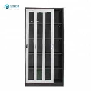 Derribar la estructura comercial muebles de vidrio Gabinete de acero oficina de diseño armario corredera <span class=keywords><strong>puerta</strong></span> - Product Image 1