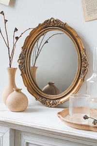 <span class=keywords><strong>Espejo</strong></span> de Madera Retro <span class=keywords><strong>Dorado</strong></span> Hecho a Mano para <span class=keywords><strong>Baño</strong></span>, <span class=keywords><strong>Espejo</strong></span> de Pared Colgante Estilo Marroquí para Decoración del Hogar - Product Image 6