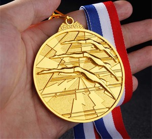 Adesivo personalizado do prêmio do ouro prata de cobre da competição da natação com fita - Product Image 4