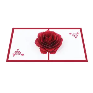 Romantic ValentineのDay Gift Card 3D Laser Cut Pop Up Wedding Invitation Card