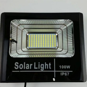 Projecteur solaire led imperméable avec télécommande, conforme à la norme IP67, éclairage d'extérieur à large faisceau, idéal pour un <span class=keywords><strong>jardin</strong></span>, 100w, nouveau modèle - Product Image 1