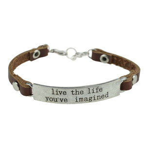 La realidad tiene límites La imaginación <span class=keywords><strong>es</strong></span> ilimitada Alfabeto Grabado Inspiración verdad Cuero biblia verso pulsera - Product Image 3