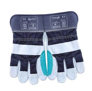 Guantes de lona de piel de vaca, resistentes, reforzados, para trabajo - Product Image 4
