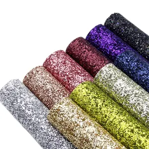 A4 tıknaz Glitter Faux vinil deri kumaş levhalar DIY el sanatları 71374