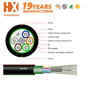 Hanxin <span class=keywords><strong>19</strong></span> ans OEM usine Haute efficacité PE gaine résistance acide conduit coaxial 212 256 288 noyau CÂBLE fiber optique câble - Product Image 2