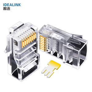 Venta al por mayor de alta calidad de plástico nuevo CAT5 enchufe modular RJ 45 macho conector para el cable de Lan - Product Image 1