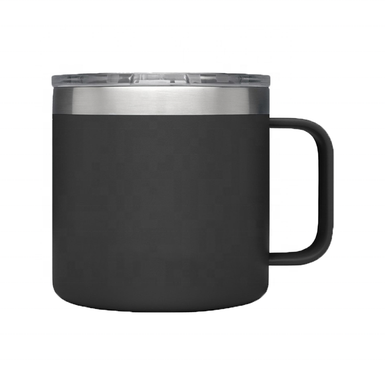 Изолированная кружка для льда и пива, пивная кружка из нержавеющей стали с ручкой и крышкой для красочного кофе с распылителем, 14 Унций