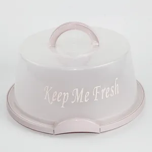 wholesale portable round clear PP plastic cake cover with lid handle