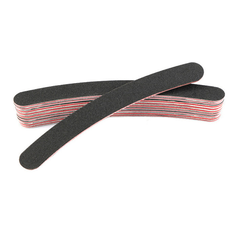 Profesional negro Emery Junta Nail File alta calidad del OEM precio de fábrica recta curva media luna diamante cuadrado uñas