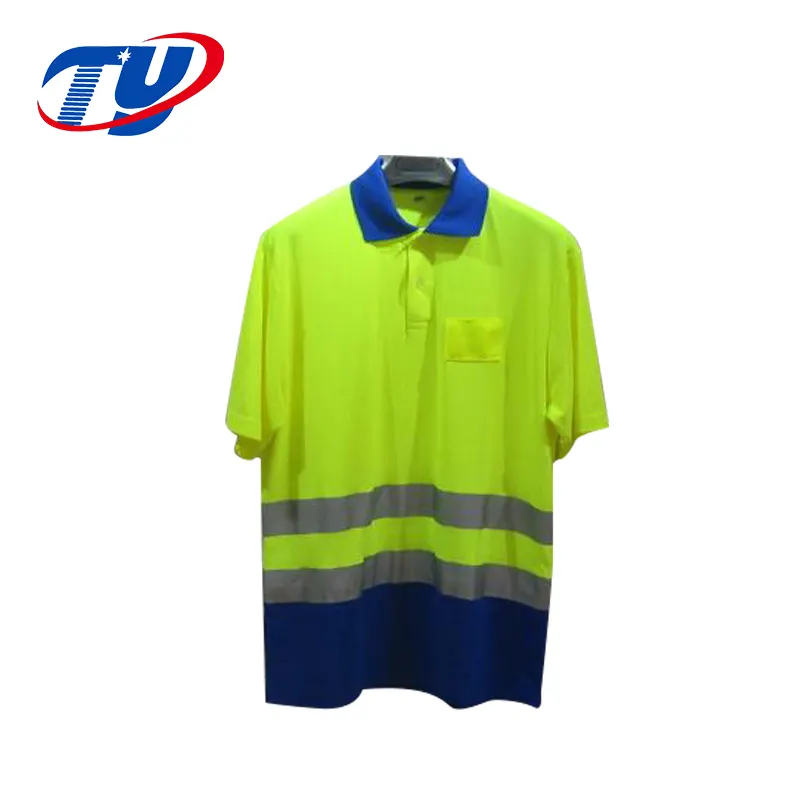 Hi vis 男性の安全な作業 tシャツ