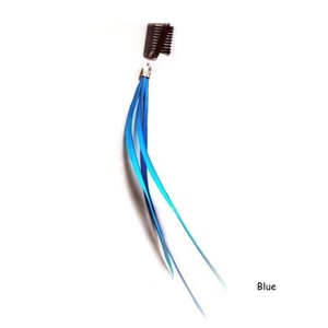 De fábrica líder 2018 promocional longitud personalizada Clip sintético teñido plumas de la extensión del pelo - Product Image 1