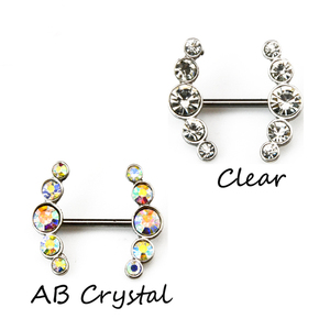 Sexy Clear Colorful Crystal Love Dangle Nipple Piercing Shields Bars Women Body Piercing