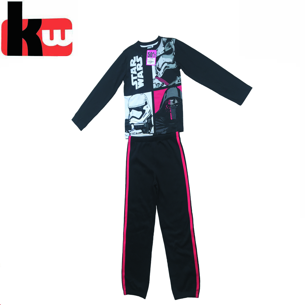 Оптовая продажа, Детские пижамные комплекты, 100% хлопок, детская одежда для сна