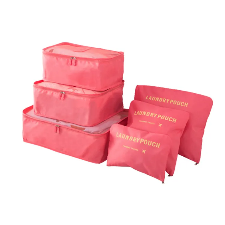 Sacchetti di compressione per bagagli pieghevoli con logo personalizzato 6 set borsa da viaggio per cubi da imballaggio
