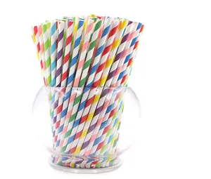 Biodegradable Paper Straws Color Paper Drinking Straws For Juices Party Decorations