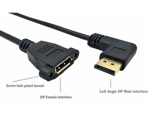 90 độ góc <span class=keywords><strong>DisplayPort</strong></span> (dp) nữ bảng điều khiển gắn kết mở rộng Adapter Cáp xoắn cặp với PVC Áo khoác kết hợp che chắn - Product Image 2