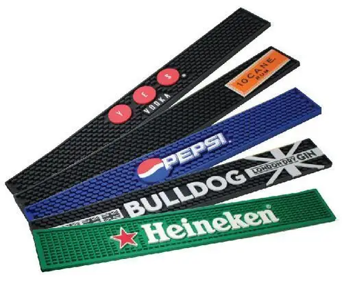 2024 Customized Logo Soft PVC Rubber Custom Bar Mat Bar Runner Mat for Bar Using